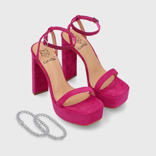 Sandalia Taco Fucsia 35101