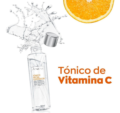 Imagen 3 de 3 de Tónico Facial Iluminador Con Vitamina C Avon Anew