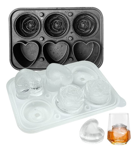 Molde Para Hacer Bolas De Hielo Con Forma De 3 Corazones Y 3