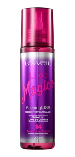 Imagem 1 de 4 de Lowell Keeping Liss Liso Mágico - Spray Termoativo 200ml
