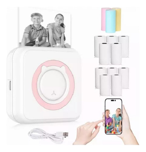 Mini Impresora Térmica Portátil Bluetooth Accesorios 13 Roll