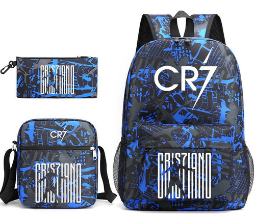 Mochila Juvenil De Fútbol De Cr7 3 Sets