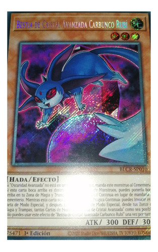 Bestia Cristal Avanzada Carbunco Rubí Yu-gi-oh! Original