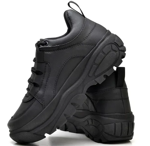 T nis Feminino Urbano Sneaker Chunk Preto Original Dubuy