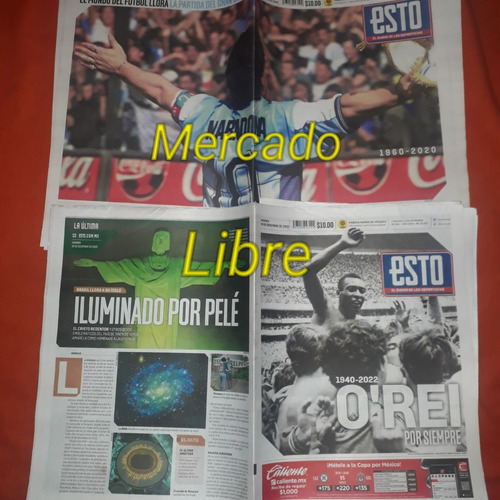 Periódicos 2 Esto Muere Rey Pelé Y Maradona  Leyendas