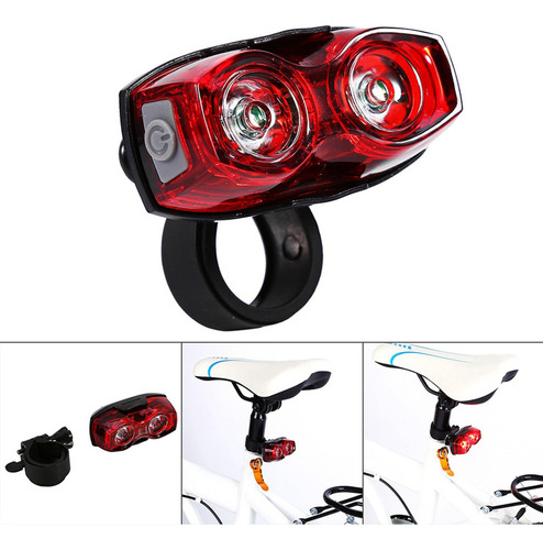 Ciclismo 2 Led Luz Intermitente Lámpara De Seguridad Trasera