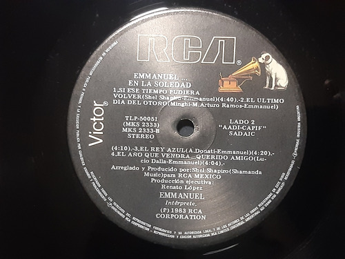 Vinilo Emmanuel, En La Soledad, De Época (Usado)