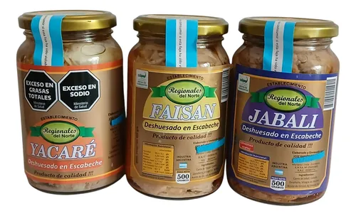 3 Jabalí, Yacaré, Faisán En Escabeche ( Regionales Del .