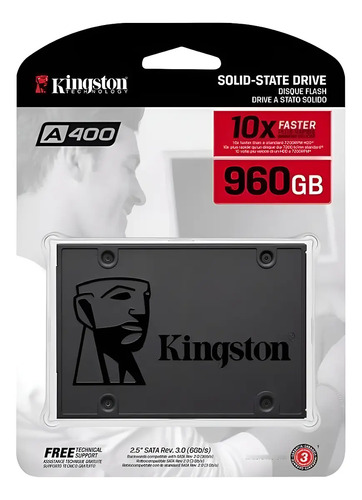 Disco Sólido Interno Kingston Ssd - 960gb Cor Cinza