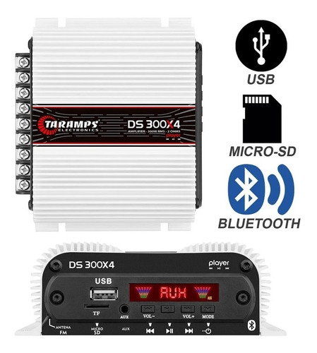 Amplificador Player Taramps Ds300x4 Digital 4x75w Bluetooth