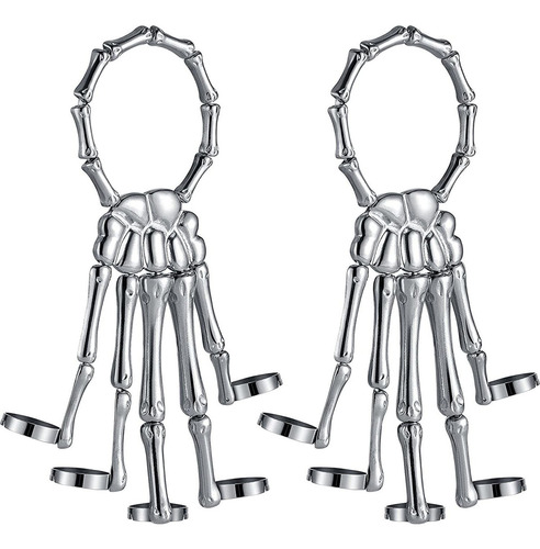 2pcs Pulsera De Mano De Esqueleto De Calavera De Halloween