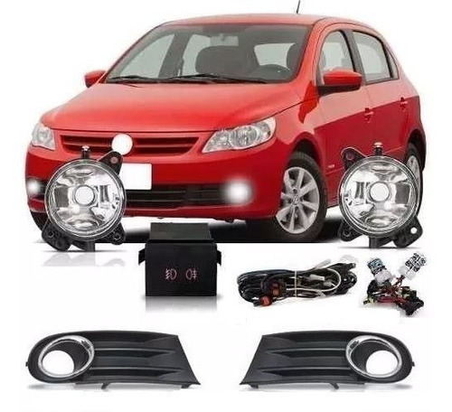 Kit Farol Milha Gol Saveiro G5 Cromada Tipo Original + Xenon