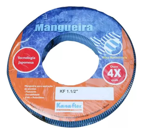Mangueira Flex Piscina 38 1.1/2 Azul C/25m Kanaflex