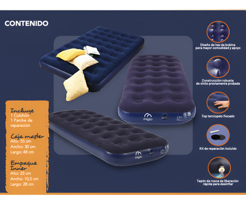 Colchon Inflable Miglu 191x73x22-r6534