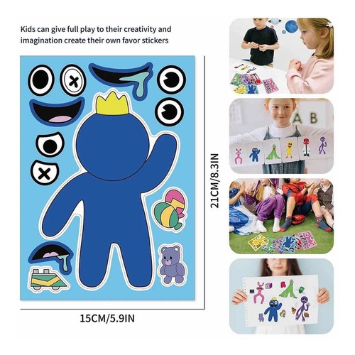 Pegatinas Stickers Rainbow Friends 12 Pack Make A Face