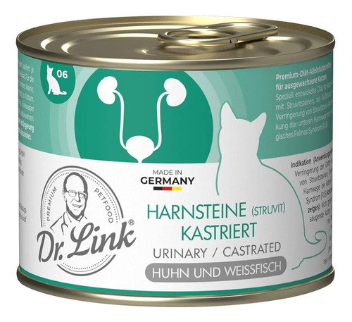 Lata Dr.link Para Gatos Urinary (estruvita) Castrados 200 Gr