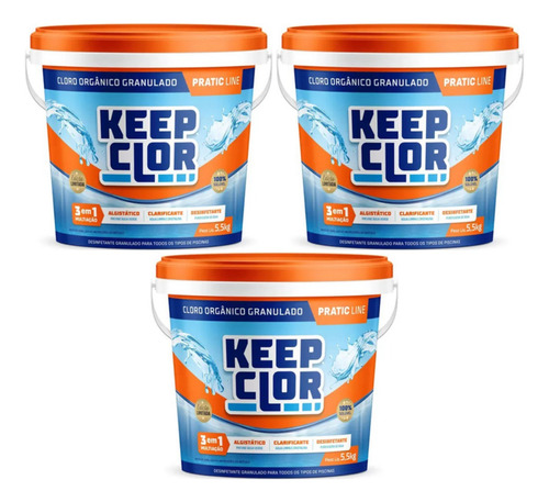Kit Com 3 Keepclor Dicl 40% Pratic Line 10kg