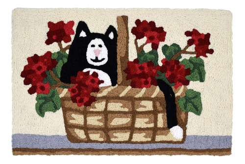 Jellybean Kitty In Geranium Basket - Alfombra Decorativa Par