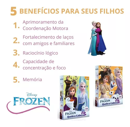 Jogo Quebra Cabeça Infantil Disney Princesas 100 Peças Presente