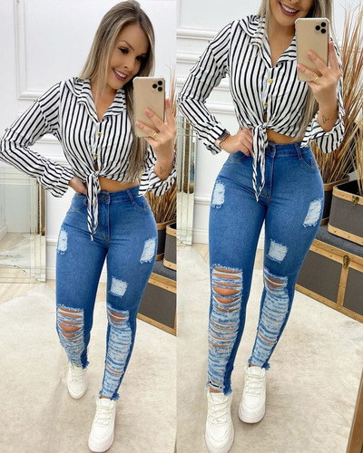 calça jeans feminina cintura alta folgada