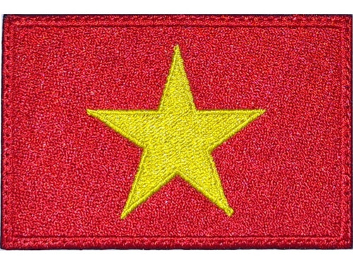 Bandera De Vietnam Parche Bordado 9x6 Cm