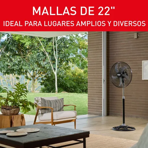 Ventilador Samurai Profesional Negro 22 Mallas Metalicas