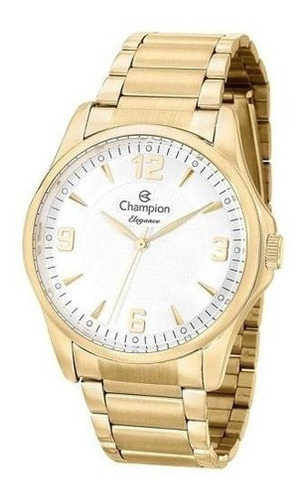 Relogio Champion Feminino Dourado Folheado Prova D'agua Cor do fundo Branco