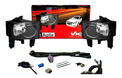 Kit Faros Camineros Chevrolet Agile 2009/2013 Lamp. H3 Vic