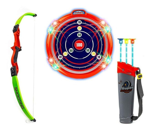 Arco Y Flecha Con Tablero Luz Sonido Infantil Niños Juguetes