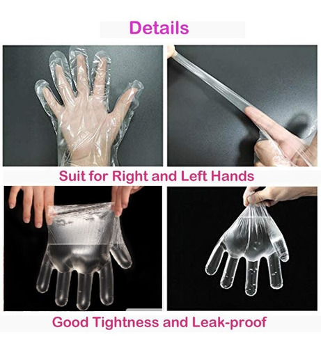500 Guantes Desechables De Plástico Sin Látex Para Aliment