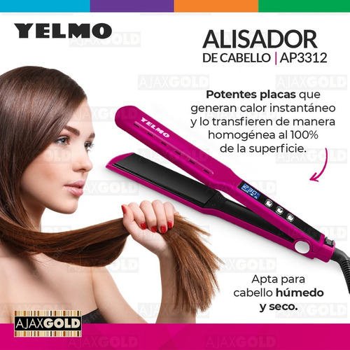 Imagen 2 de 7 de Planchita De Pelo Alisador Digital Temp. Regulable Ceramico