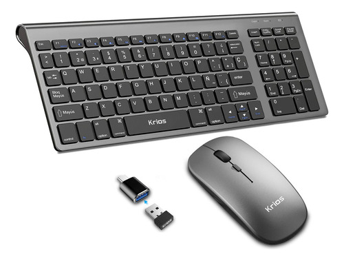 Z Teclado Y Mouse Krios K95 Español Inalámbrico Kit Teclado