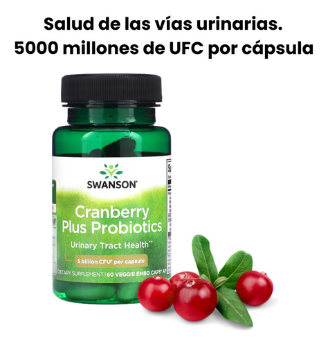 Cranberry Plus Probióticos 60 Veggie Embo Caps Swanson