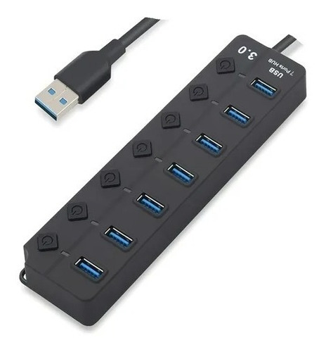 Hub Multipuertos X7 Usb 3.0 Switch Individual Carga Portatil