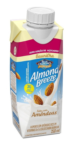 Bebida Vegetal Almond Breeze Zero Açúcar Baunilha 250ml