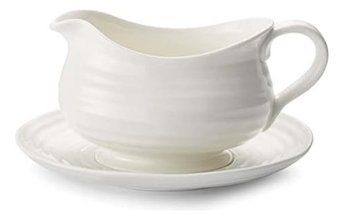 Portmeirion Sophie Conran Salsera Blanca Y Soporte | Bote De