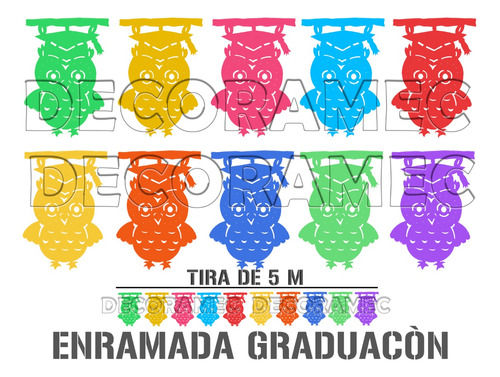 Papel Picado Para Graduacion Multicolor Decoramec
