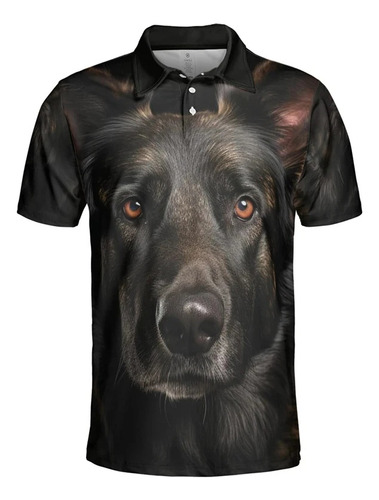 Cara De Perro Impresión 3d Camiseta De Polo De Manga Corta