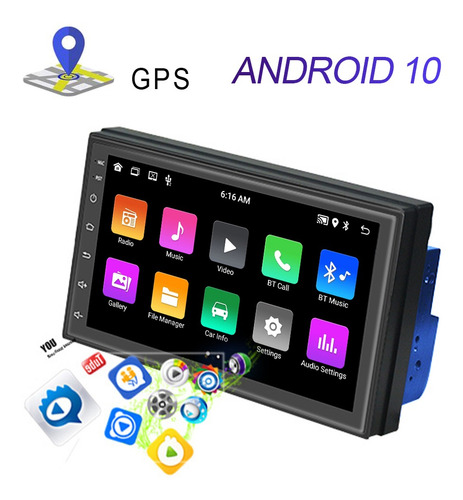 Reproductor Mp5 2din De 7in Android 10.0 2+32g Wifi P/auto