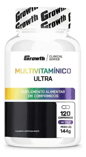 Multivitamínico Ultra 120 Comp - Growth Supplements Sabor Sem Sab...