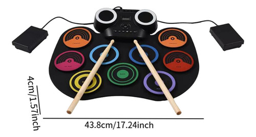 Set De Batería Electrónica Roll Up Drum Set Silicone 9