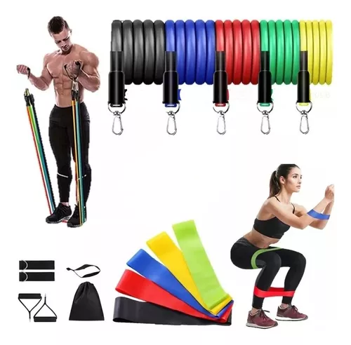 Kit 5 Bandas de Resistencia 45 kg Musculación Fitness