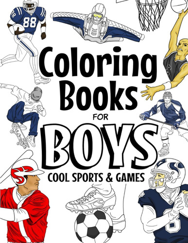 Libros Colorear Niños Cool Sports And Games: Cool Sports 6 A