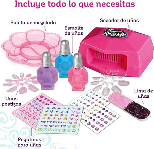 Set Uñas Shimmer & Sparkle Nail Studio Manicura Mágica