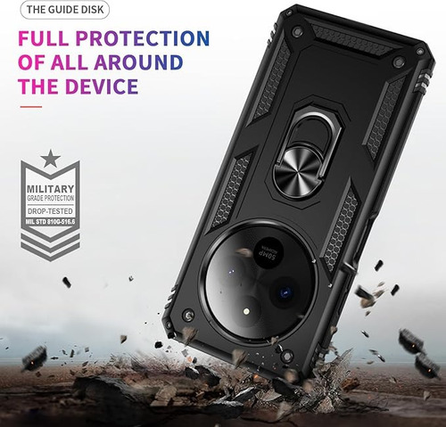 Funda Reforzada Con Anillo Para Modelos De Xiaomi Negro Redmi Note12 5g/poco X5 5g