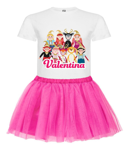 Disfraz Duendes Magicos Todos Tutu Polera Personalizada Cumpleaños