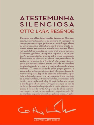 A Testemunha Silenciosa, De Resende, Otto Lara. Editora Companhia Das Letras, Capa Mole Em Português