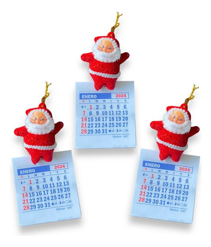Almanaque Calendario Mignon Año 2024 Navidad Papa Noel X3
