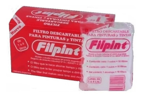 Filpint - Filtro Descartable Para Pinturas Y Tintas X 100 