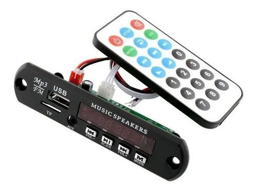 Imagen 3 de 4 de Modulo Receptor De Audio Bluetooth Fm Mp3 Sd Card + Remoto